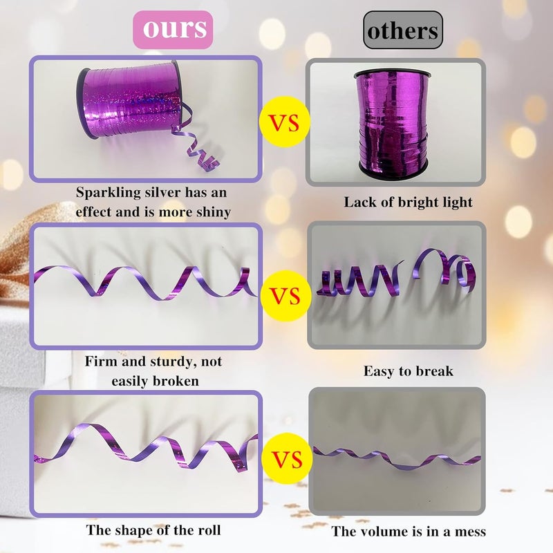WFAUIBR 500 Yards Purple Shiny Curling Ribbon for Halloween, Gift Wrapping, Balloon String, Parties, Crafts, and Decoration - Image 3